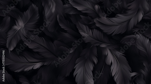 close up of texture - black feathers photo