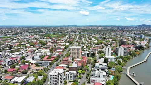 Brisbane, Australia: Aerial view of capital city of Australian state of Queensland