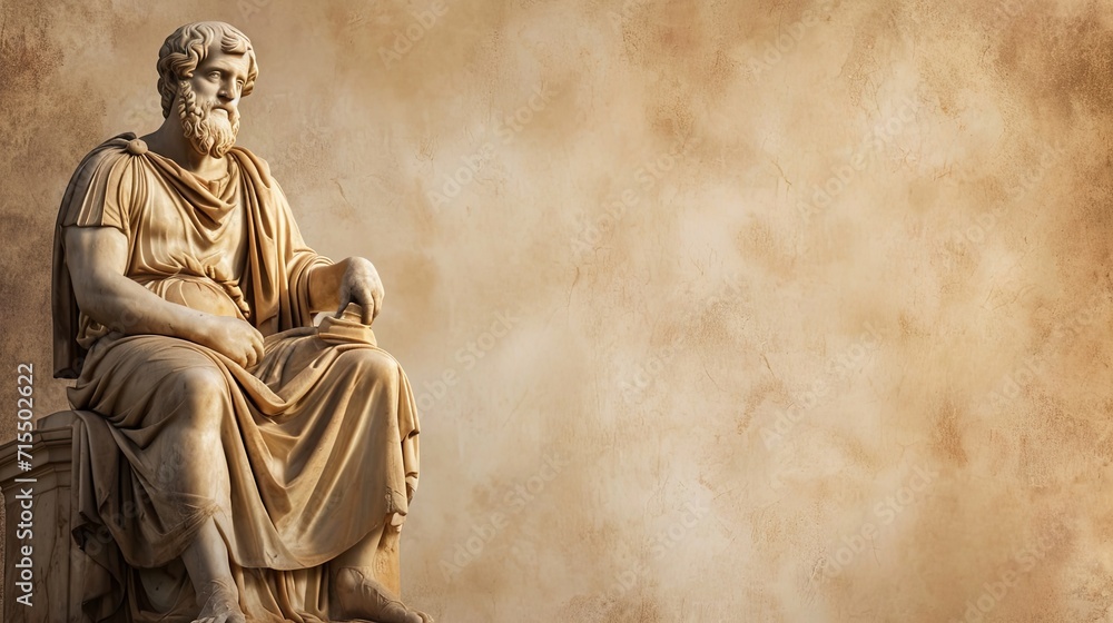 Fototapeta premium Aristotle Canvas: Empty Space for Text and Inspiration