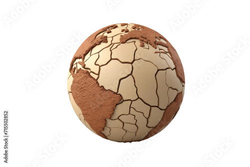 Cracked Earth Texture Isolated On Transparent Background