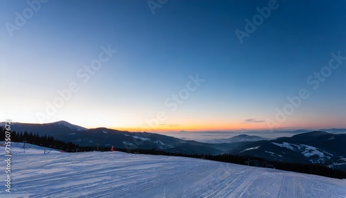 sunrise in the winter mountains ski resort in carpathians ukraine ski resort in winter generated