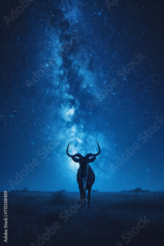 Afrikanischen Savanne Gnu unter einem Sternenhimmel  © Fatih