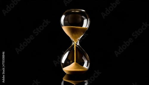 hourglass endless loop on black background