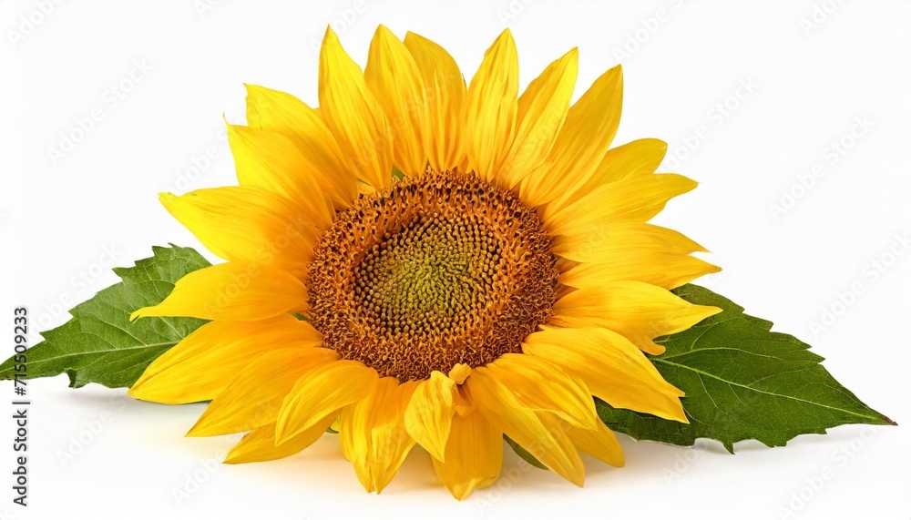 Obraz premium wonderful sunflower helianthus annuus asteraceae isolated on white background