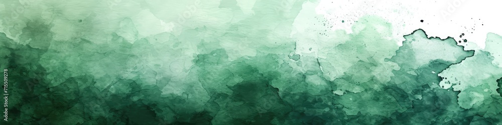 Green watercolor background with abstract design