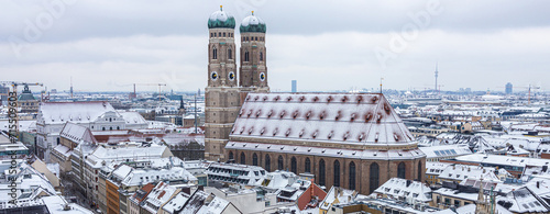 munich germany in winter from above panorama