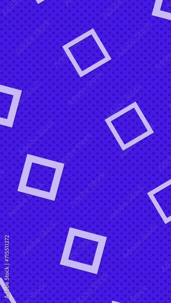 Square outline growing thick and then thin and rotating counter-clockwise at same time. Abstract minimalistic flat animated rotating repeating pattern background seamless looped of blue color. Square outline growing thick and then thin and rotating counter-clockwise at same time. Abstract minimalistic flat animated rotating repeating pattern background seamless looped of blue color.
