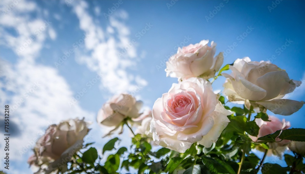 white and pale pink roses