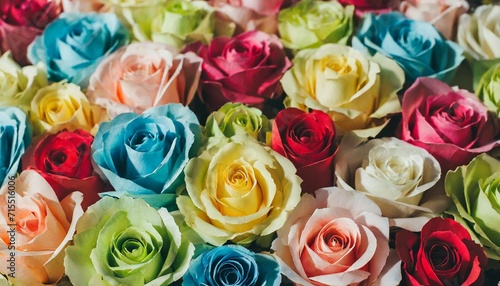 backdrop of colorful paper roses