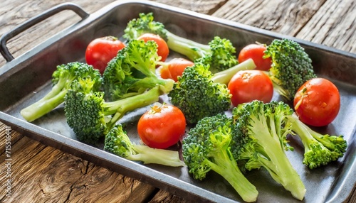 steamed vegetables on tray