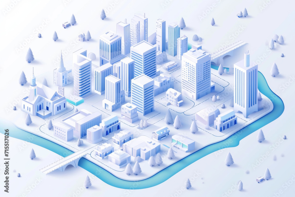 Isometric city map with business - 1000 F 715517026 AGD3ilyu1rlI1w2uIzAyJIVP4ExHI6OT 