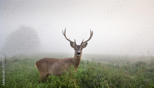 wild roe deer in the morning fog © Marcelo