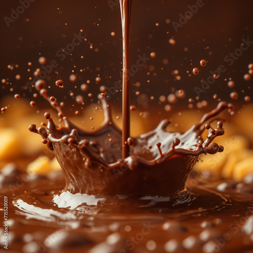 Delicious melted chocolate splash