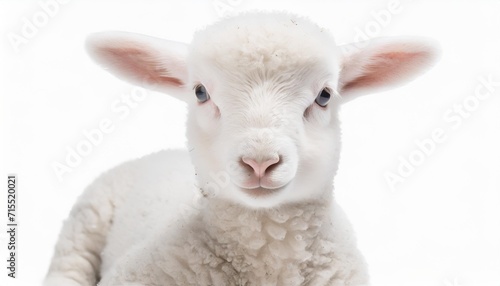 cute white lamb isolated on a white background as transparent png animal © Marcelo