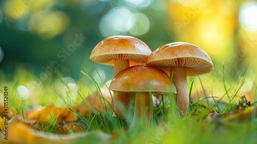 Close shot of wild mushrooms