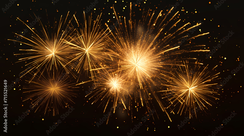 Naklejka premium Beautiful creative holiday background with fireworks and sparkles