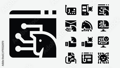 Computer Virus Solid Icons