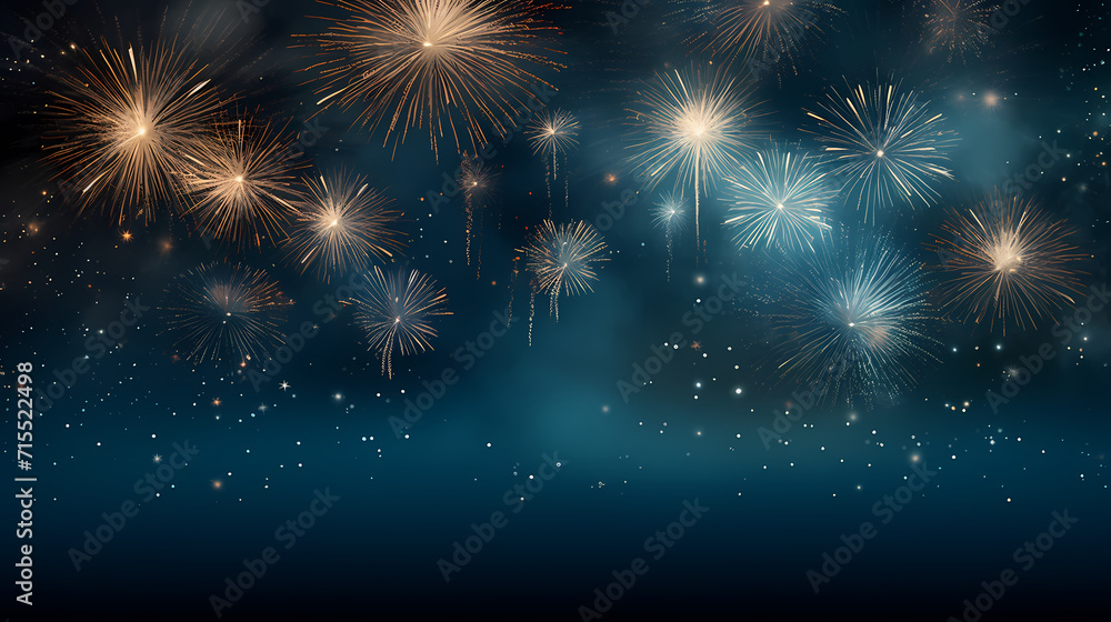 Happy New Year, burning fireworks with bokeh light background Happy New Year, burning fireworks with bokeh light background