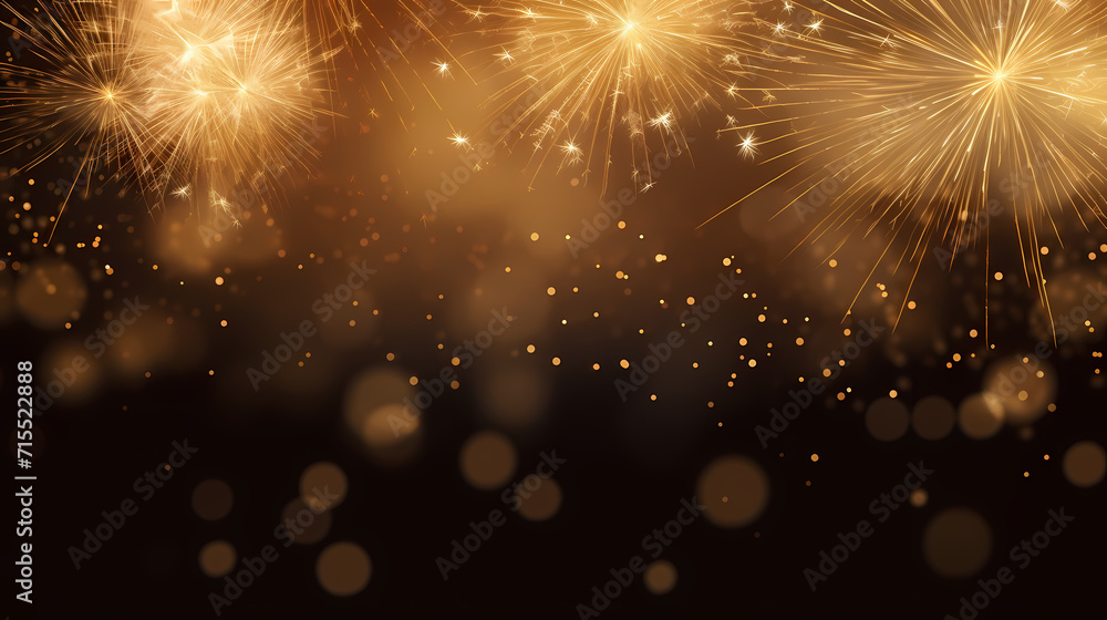 Obraz premium Beautiful creative holiday background with fireworks and sparkles