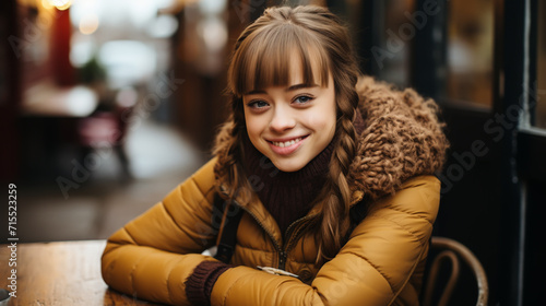 Wallpaper Mural White kid with down syndrome gesturing Torontodigital.ca