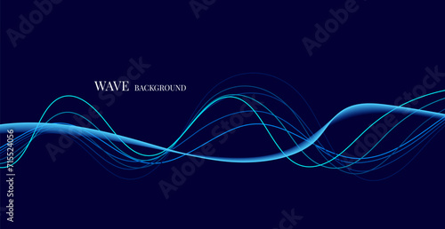 Blue Wave Lines Pattern Abstract Background. Modern Banner. Wallpaper. Vector Illustration