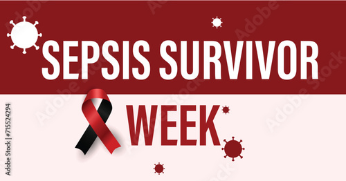 Sepsis survivor week campaign banner. Observed in the month of Febuary. photo