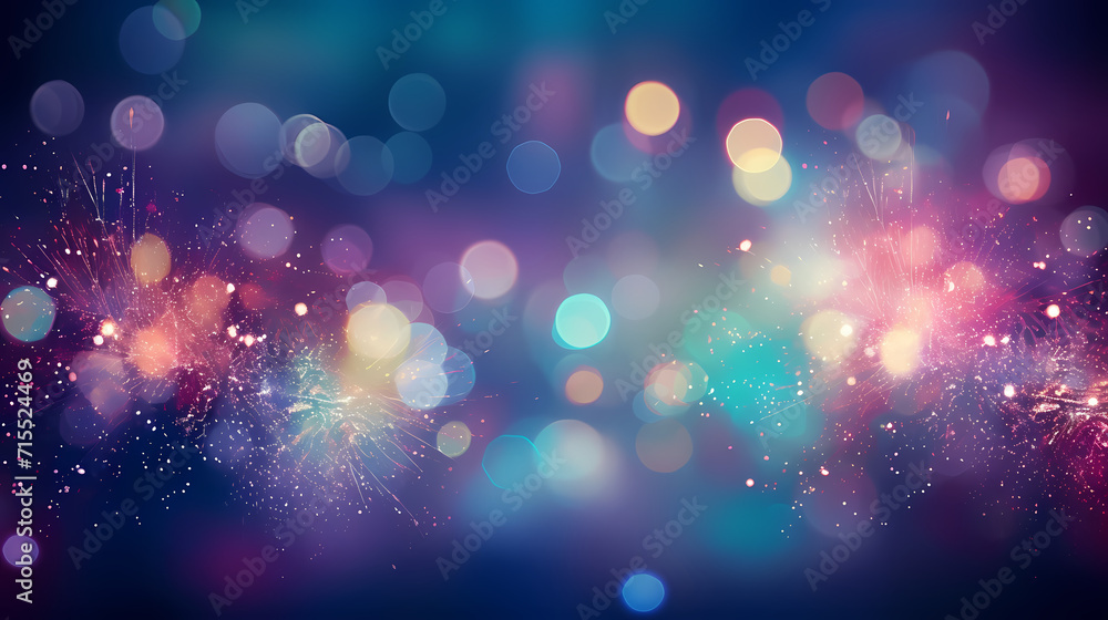 Happy New Year, burning fireworks with bokeh light background Happy New Year, burning fireworks with bokeh light background