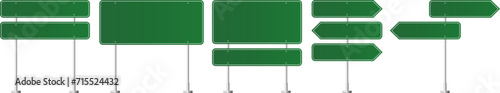 Road traffic signs set. Direction arrow, information board. Attention traffic signs mockup. Blank board with place for text. Isolated Vector illustration.