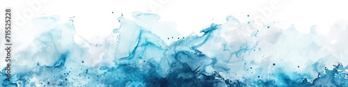 Abstract watercolor background with a combination of white and blue tones