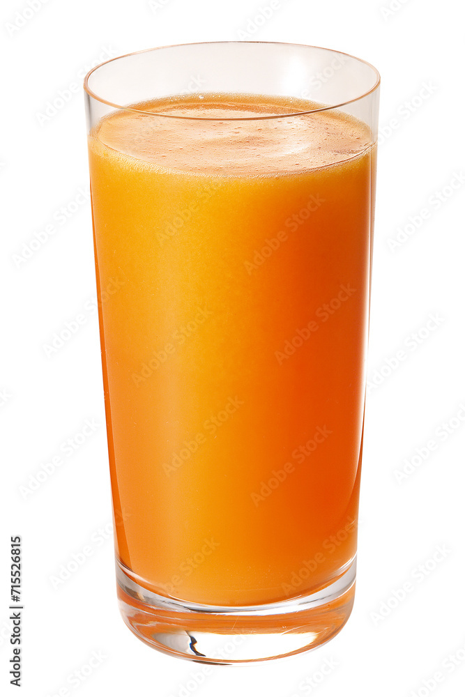 copo com suco de laranja e mamão isolado em fundo transparente - obrazy, fototapety, plakaty 