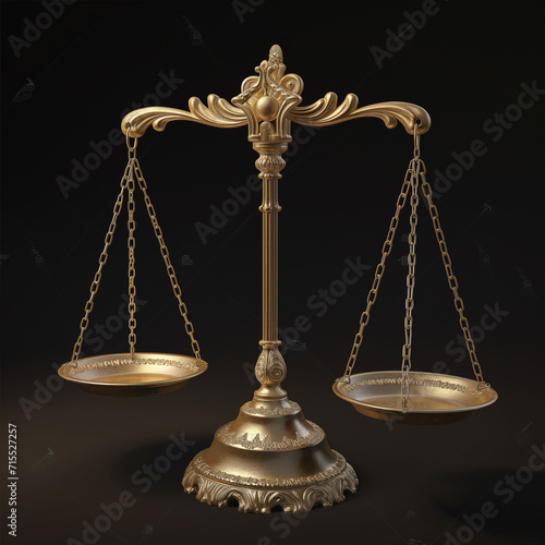 golden justice scales on a black background