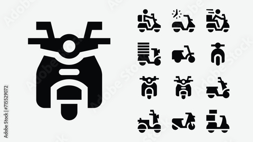 Motor Scooters Solid Icons