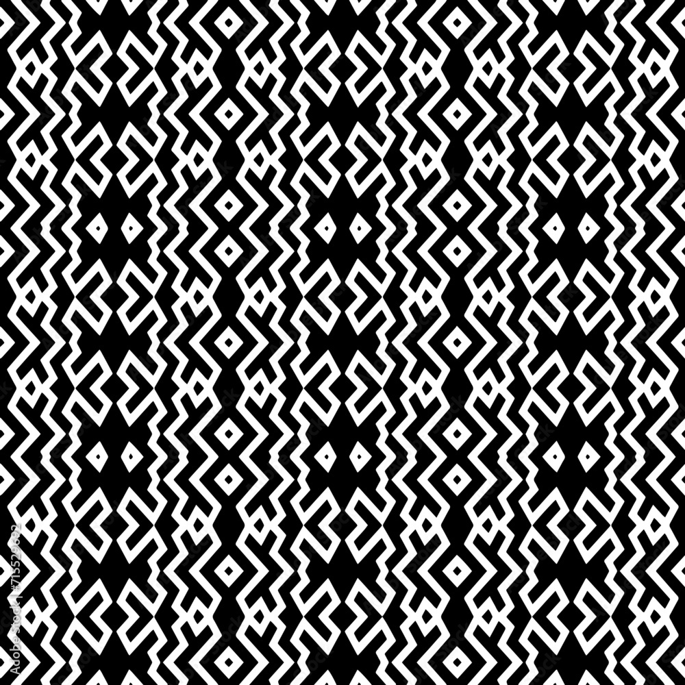 White background with black pattern. Seamless texture for fashion, textile design,  on wall paper, wrapping paper, fabrics and home decor. Simple repeat pattern.