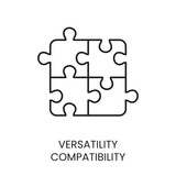 Puzzle Versatility or Compatibility linear icon in vector