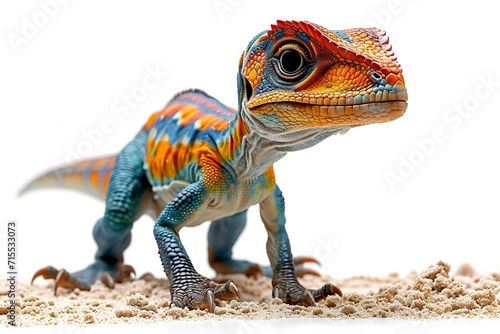 Exotic reptile with a dinosaur essence  isolated in a studio  showcasing its colorful  primal beauty.