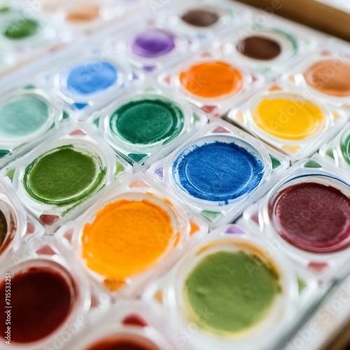 A set of colorful gouache for painting by numbers, pastel colors, drawing on canvas