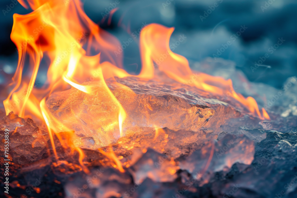 Close-up detail of a large fire burning on a piece of ice. --ar 3:2 --v 6 Job ID: 184a5696-ea41-46b5-aea9-ed22c113d8f1 Close-up detail of a large fire burning on a piece of ice. --ar 3:2 --v 6 Job ID: 184a5696-ea41-46b5-aea9-ed22c113d8f1