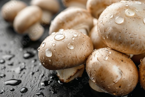 Close-up, champignon mushrooms, background