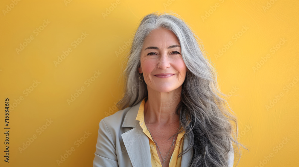 portrait of businesswoman with grey hair. generated by ai portrait of businesswoman with grey hair. generated by ai