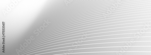 Light grey lines in 3D perspective vector abstract background, dynamic linear minimal design, wave lied pattern in dimensional and movement.