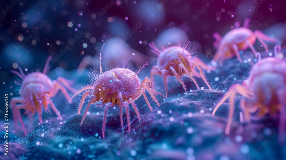Dust mites These are microscopic creatures that live in dust and can