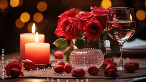 Romantic scenery for valentines day a table prepared UHD wallpaper © Ghulam