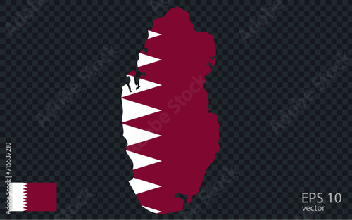 Vector map of Qatar. Vector design isolated on grey background.
