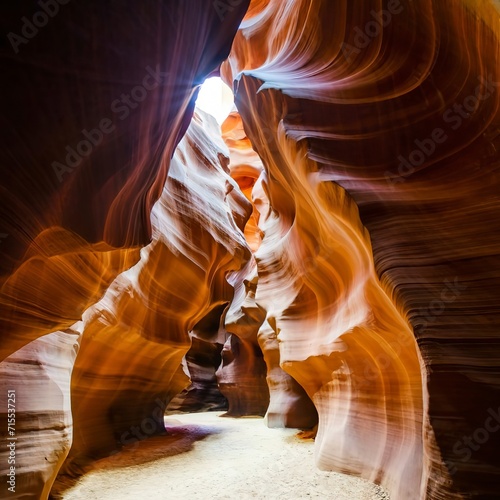 Beautiful shot of the antelope canyon lights and rocks arizona in the usa