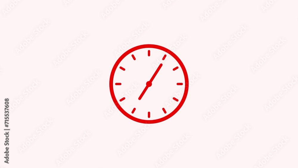 Red color counting down circle clock animation on white background with alpha channel. abstract analog clock animation background. Abstract wall Clock animation. 12 hours clock footage Red color counting down circle clock animation on white background with alpha channel. abstract analog clock animation background. Abstract wall Clock animation. 12 hours clock footage