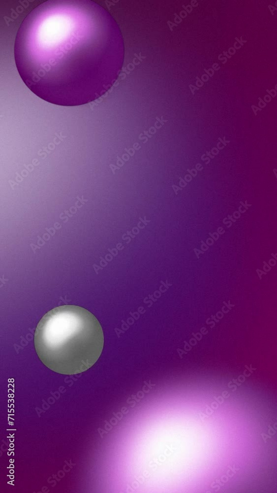 Multi-colored beads and pearls floating in the air with depth of field. Abstract pink purple silver color spheres levitating and moving over dark purple background. Multi-colored beads and pearls floating in the air with depth of field. Abstract pink purple silver color spheres levitating and moving over dark purple background.