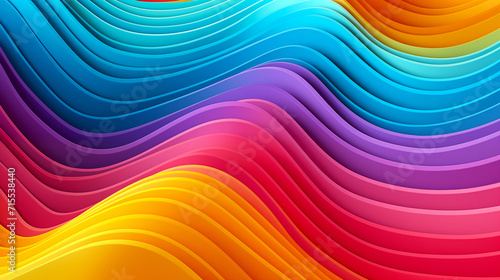 Colorful waves abstract wallpaper. 16:9 aspect ratio. Generative Ai