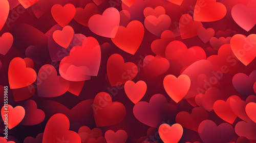 red Heart shapes for valentines day background Pro Photo,, Background of translucent hearts in red colors valentine's day illustration 