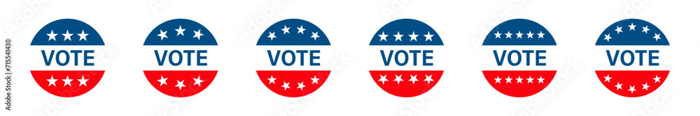 Vote election icon. USA vote, election sticker. Voting US political icon Vote election icon. USA vote, election sticker. Voting US political icon