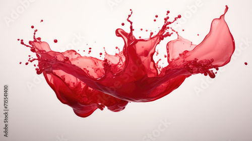 abstract symphony of a red wine wave, isolated white background